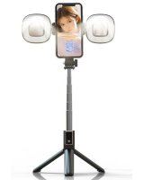  iLike Universal SELFIE MINI HANDLE BLUETOOTH REMOTE CONTROL LED LAMPS Black 