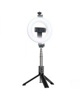  iLike X2 LED 16cm Rechargeable Selfie Lamp with BT Remote&Handle + Floor Stand 20-90cm + Phone Holder 