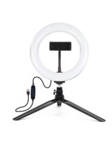  Elight ST6-5 16cm 10W LED Light Ring with Phone holder + 0.5m Metal Tripod stand + BT remote Black 