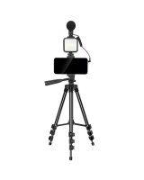  Elight Elight M5 Vlog Telefona Fix Video & Foto komplekts ar Led gaismu / Mikrofonu / Statīvu 1.3m / pulti 