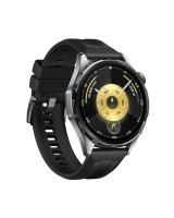  Huawei Watch GT6 46mm Stainless Steel Case with Black Fluoroelastomer Strap Black 