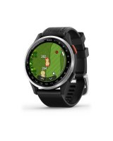  Garmin Approach S44 Silver Aluminium Bezel with Black Silicone Band 