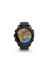  Garmin Fenix 8 – 43 mm, AMOLED Sapphire, Carbon grey DLC titanium with Black/pebble grey silicone band/ 010-02903-21 