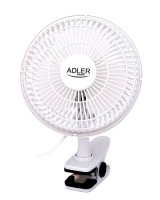  Adler | Fan with clip | AD 7317 | Table Fan | White | Diameter 15 cm | Number of speeds 2 | 30 W | No 