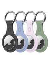  Dux Ducis Dux Ducis 4pcs set Silicone flexible cover keychain loop case for Apple AirTag (Black / Green / Pink / Blue) 