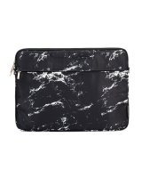  iLike 15-16 Inches Fabric Laptop Bag With Strap Marble Black 