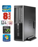  HP 8100 Elite SFF i5-750 8GB 480SSD+2TB GT1030 2GB DVD WIN7Pro 