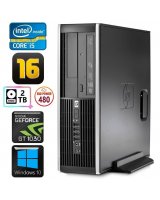  HP 8100 Elite SFF i5-750 16GB 480SSD+2TB GT1030 2GB DVD WIN10 