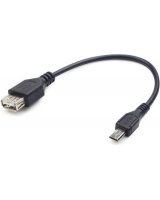  Kabel USB Gembird Wtyczka prosta USB-A - 0.15 m Czarny (A-OTG-AFBM-03) 
