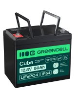  Green Cell CUBE LiFePO4 50Ah 12.8V 640Wh Lithium Iron Phosphate Battery for Camper, Golf Cart,Wind Power Plant, LFPGC12V50AH 
