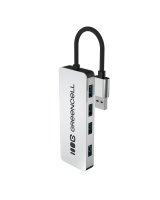  Adapter Basic HUB Greencell USB-A 4in1 (4×USB 3.0) – fast transfer up to 5 Gb/s, aluminum case, HUB-GC-A4A 