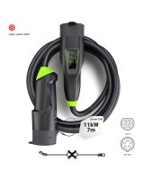  Green Cell Habu EV Mobile Charger 11 kW 7 m Type 2 to CEE 16 A for Charging Electric Vehicles EV PHEV 2in1 Wallbox with GC App, EVGC01 