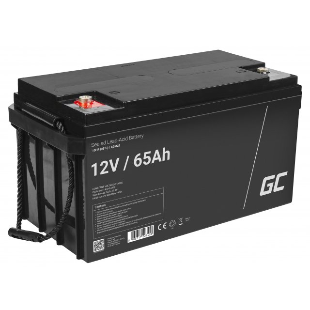 Green Cell AGM VRLA 12V 65Ah maintenance-free battery for camper, photovoltaics, solar panels, boats, AGM28 Green Cell AGM VRLA 12V 65Ah maintenance-free battery for camper, photovoltaics, solar panels, boats, AGM28