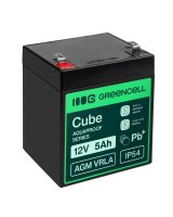  Greencell AGM VRLA 12V 5Ah maintenance-free battery for cash registers, toys, cameras (91x70x102mm), AGM12V5AH-J 