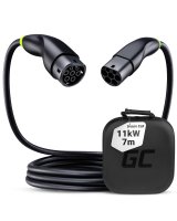  Green Cell Snap Type 2 EV Charging Cable 11 kW 7 m for Tesla Model 3 S X Y, VW ID.3, ID.4, Kia EV6, Hyundai IONIQ 5, Ford Mach-E, EVKABGC04 