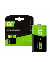  Green Cell Batteries 4x C R14 HR14 Ni-MH 1.2V 4000mAh, GR14 