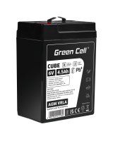  Green Cell CUBE AGM IP54 6V 4Ah VRLA Battery Gel deep cycle scooter mower boat barge mower tractor fishing boat, AGM6V4-5AH-J 