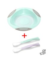  Šķīvis ar piesūcekni+elastīgas karotes (1062/01+1066/03) -izdevīgi! BabyOno 