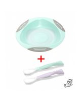  Šķīvis ar piesūcekni+elastīgas karotes (1062/03+1066/05)-izdevīgi! 