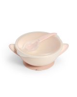  Bļoda ar piesūcekni un karoti BabyPno 1063/06 cream 