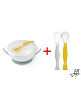  Bļoda ar piesūcekni+elastīgas karotes (1063/04+1066/05)-izdevīgi! 