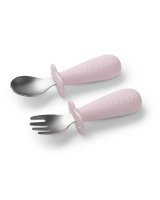  Karote un dakšiņa tērauda BabyOno 1665/02 pink 