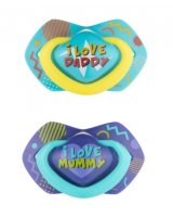  Mānekļi NEON LOVE simetriskās formas 6-18 mēn.(2 gab.) 22/653 blue 