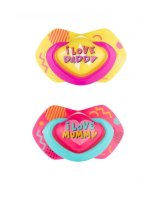  Mānekļi ''NEON LOVE'' silikona simetriskās formas 0-6 mēn., Canpol 22/652 pink (2 gab.) 