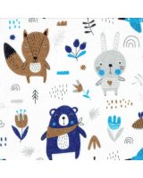  Autiņš flaneļa ar vaskadrānu BEAR&FOX blue 50x70 cm (4234) 