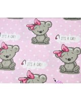  Autiņš flaneļa ar vaskadrānu IT'S A GIRL 50x70 cm (1098) 