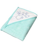  Dvielis ar kapuci RABBIT light green 80x80 cm 