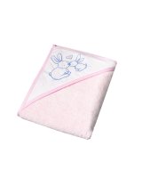  Dvielis ar kapuci RABBIT light pink 80x80 cm 