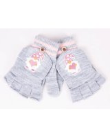  Cimdiņi 5P ar ''kapucīti'' MITTENS R-127A GIRL grey (12) 