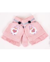  Cimdiņi 5P ar ''kapucīti'' MITTENS R-127A GIRL pink (12) 