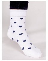  Zeķes frotē 31/34 SKF-0003 white hearts 