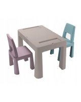  Galdiņš+2 krēsliņi TEGGI MULTIFUN stone/heather/turquoise TI-011-179 