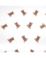  Autiņš flaneļa ar vaskadrānu TEDDY BEAR white 50x60 cm (7440) 
