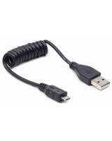  Kabelis Gembird USB Male - MicroUSB Male 0.6m Black Coiled 