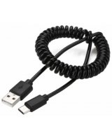  Kabelis Gembird USB Male - USB Type C Male Coiled 0.6m Black 