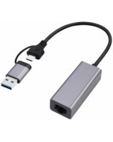  Adapteris Gembird USB 3.1 + Type-C Gigabit Network Adapter Space Grey 