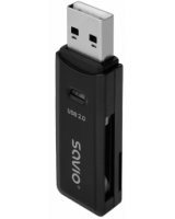  Karšu lasītājs Savio USB 2.0 SD Black 