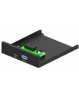  Adapteris Gembird Internal 3.5 Front PC Panel USB 3.1 Type-A + Type-C Port Black 