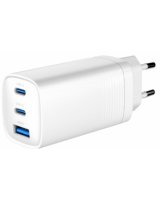  Lādētājs Gembird 3-port 65W GaN USB PowerDelivery fast Charger White 