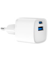  Lādētājs Gembird USB Type-C + USB Type-A White 