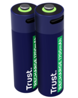  Baterijas Trust USB-C Rechargeable AA Batteries 2pack 