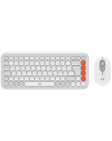  Klaviatūra + Pele Logitech POP ICON COMBO OFF White Orange US 