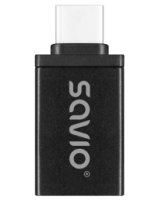  Adapteris Savio AK-80 USB-C to USB-A Black 