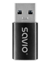  Adapteris Savio AK-81 USB-A to USB-C Black 