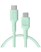  Kabelis Green Cell PowerFlex Fast Charging USB Type-C Male - USB Type-C Male 100W Mint Green 0.3m 
