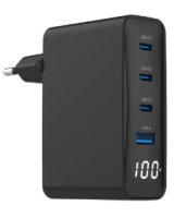  Lādētājs Gembird Universal USB charger 4-port LCD 100W GaN 